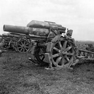 Captured German 21cm howitzers, WW1