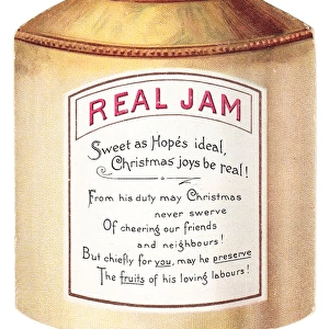 Christmas card in the shape of a jam pot