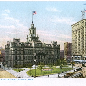 City Hall and Majestic Building, Detroit, Michigan, USA