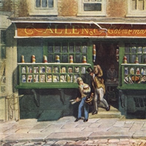 A Colourmans Shop, London, 1829 by George Scharf