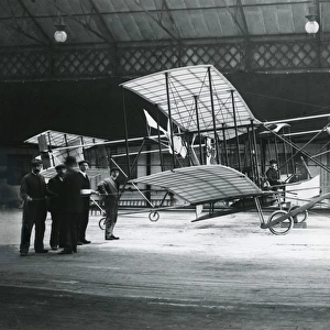 The completed Maxim 1910 biplane at Crayford, Kent