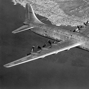 Convair XC-99 cruising along the Californian coastline