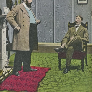 Father and suitor on a postcard