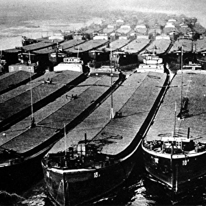Fleet of German Commercial Barges; Second World War, c. 1940