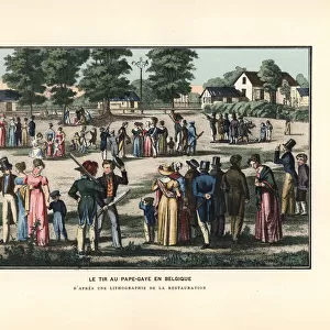 The game of Popinjay in Belgium, 19th century