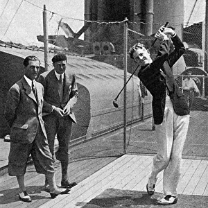 Golfers on board the Berengaria