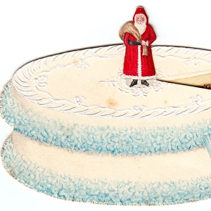 Handmade Christmas card in the shape of a cake