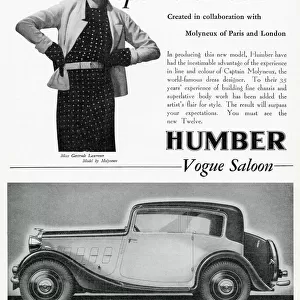 Humber saloon advert - Molyneux - Gertrude Lawrence