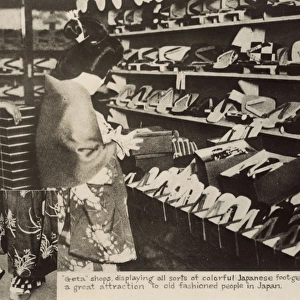 Japanese Geta shops, selling traditional colourful footwear