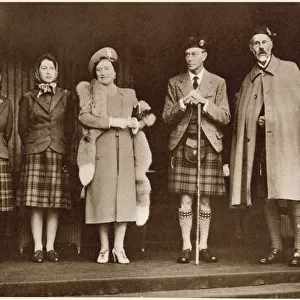 King George VI and Queen Elizabeth, with Princesses Elizabet