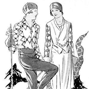 Leathercraft fashions for winter sports, 1930
