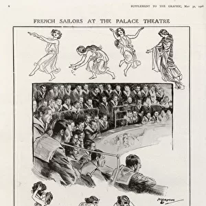 Maud Allan entertains French Sailors at the Palace Theatre