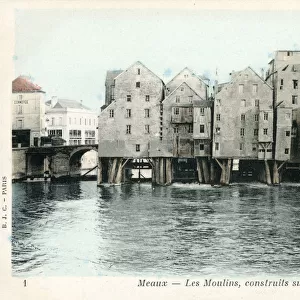 The Mills on the River Marne at Meaux, France