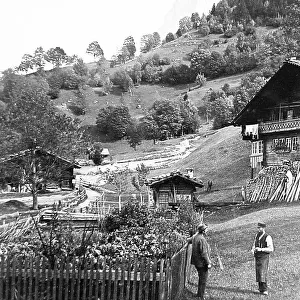 Mountain chalet Grindelwald Switzerland early 1900s