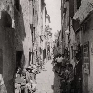 Narrow street, working class district, Venice, Italy, childr