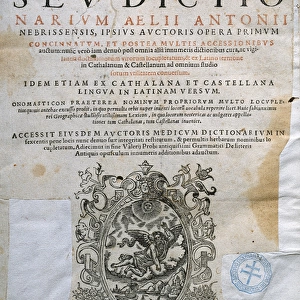 Nebrija, Elio Antonio de (1441-1522). Spanish Humanist. Dic