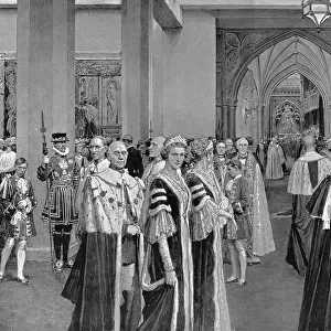 Notables assembled in the Abbey annexe at 1937 Coronation