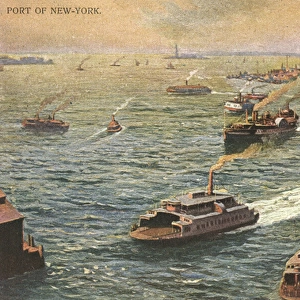 Paddlesteamer ferries - Port of New York