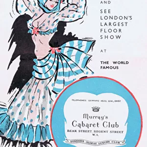 Programme for Murrays Cabaret Club