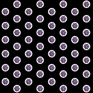 Repeating Pattern - Purple Flowers - Black Background