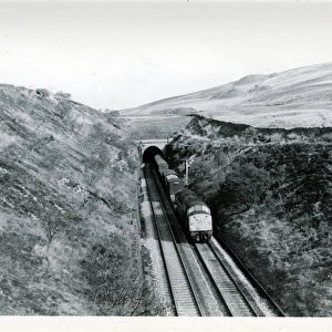 Settle-Carlisle Railway - Train emerging from Blea Moor Tunn