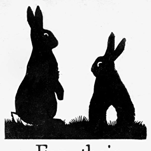 Silhouette of two rabbits, Cremona advert