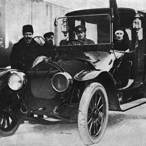 Sister of Mercy in a car, Petrograd, Russia