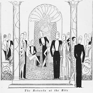 Sketch by Fish showing the Rotunda at the Ritz, London, 1926