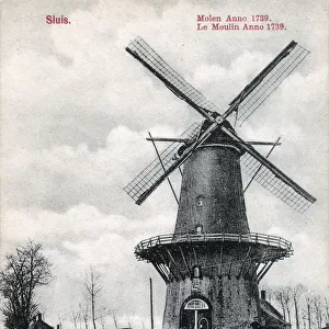 Sluis Windmill, The Netherlands - 1739