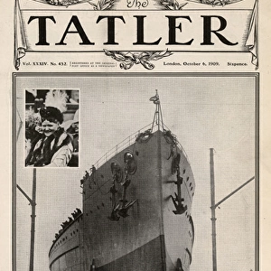 Tatler cover, launch of HMS Neptune, new super Dreadnought