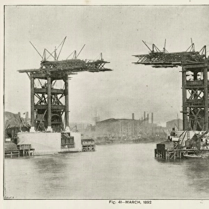 Tower Bridge under construction, March 1892