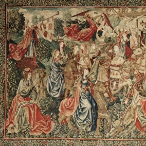 Virtues win to Vices. Flemish tapestry 1510 c