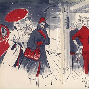 Winter fashion, 1954