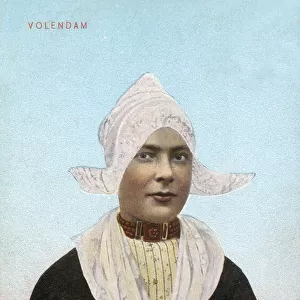 Woman in traditional costume from Volendam, Netherlands