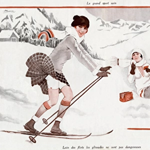 Women Skiing in the alps