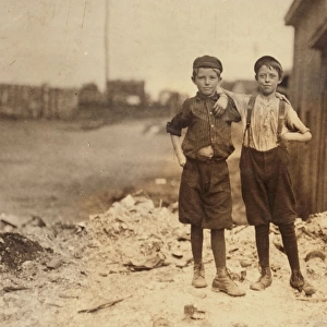 Two young carrying-in boys in Alexandria (Va. ) Glass Factory