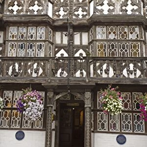 The Feathers Hotel - Ludlow - England - UK - in Shropshire - Became an inn in 1619 - Name comes from the motif of ostrich feathers forming part of the timber framed facade - Ostrich feathers are traditionally the badge of the Prince of Wales - Now a