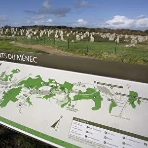 Tourist Information Sign - Carnac menhirs - Brittany - France