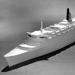 Model of the QE2 ocean liner, 1964