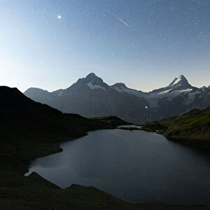 Bachalpsee lake under the starry night sky, Grindelwald, Jungfrau Region