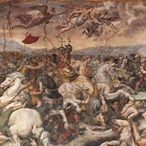 The Battle of the Milvian Bridge in the Hall of Constantine, 1613, by Raphael