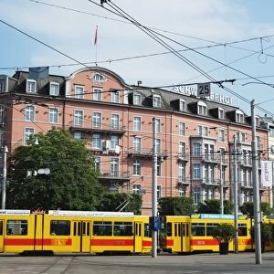 City center trams, Basel, Switzerland, Europe