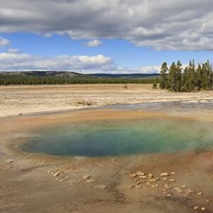 Colourful Pool, Midway Geyser Basin, Yellowstone National Park, UNESCO World Heritage Site, Wyoming, United States of America, North America