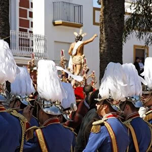 Float of resurrected Jesus, Easter Sunday procession at the end of Semana Santa