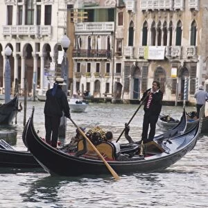 Gondolas on the Grand Canal, Rialto, Venice, UNESCO World Heritage Site