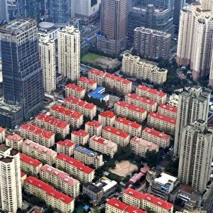 High view of urbanization development in Pudong, Shanghai, China, Asia