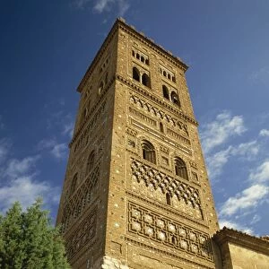 Low angle view of the exterior of a Mudejar Tower