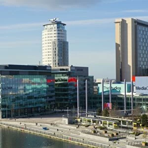 MediaCityUK, the BBC headquarters on the banks of the Manchester Ship Canal in Salford and Trafford