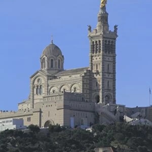 Notre Dame de la Garde church, Marseilles, Bouches du Rhone, Provence, France, Europe