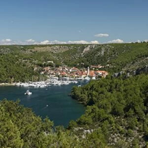 Port of Skradin and boats, Croatia, Europe